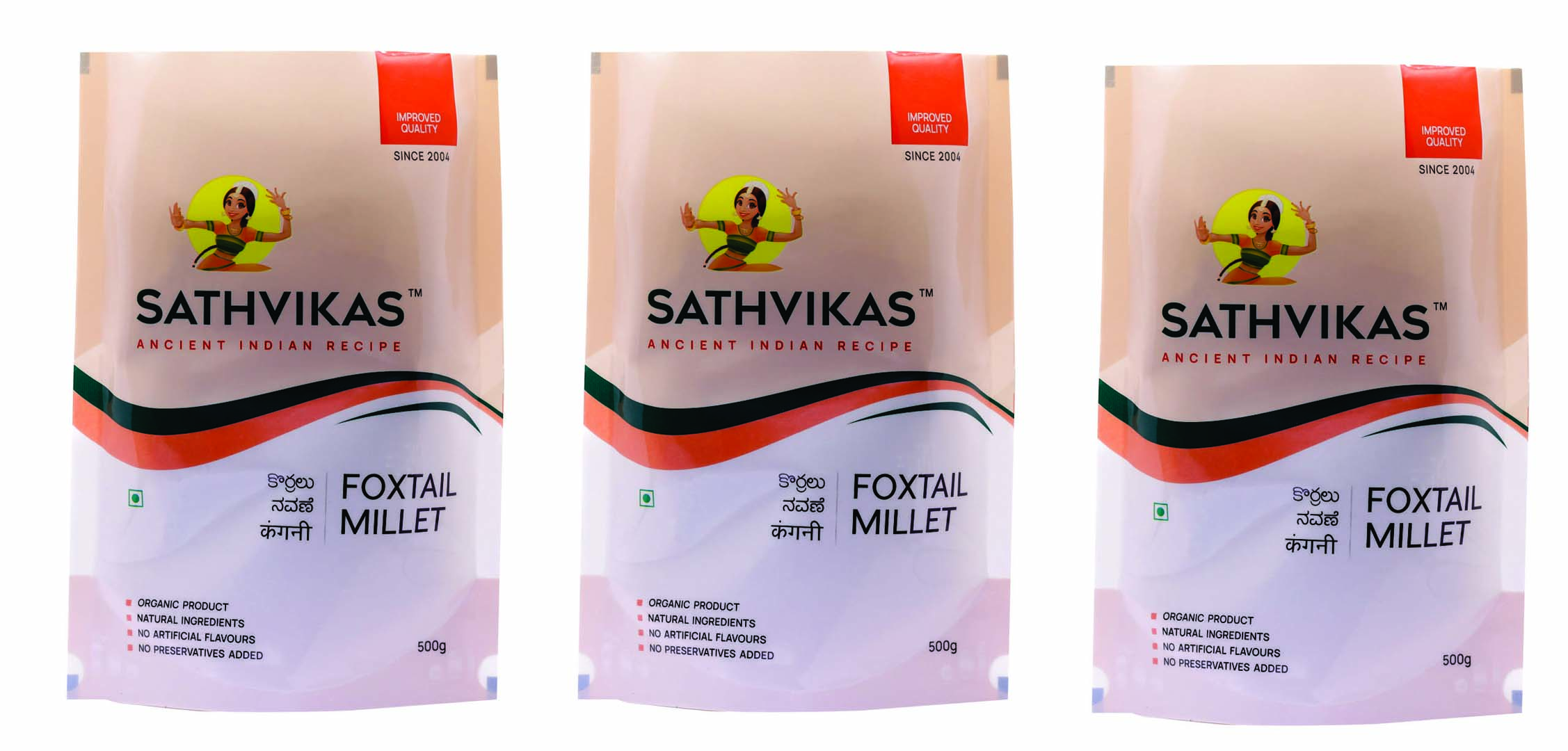 Sathvikas Korralu / Foxtail Millet (500 grams) Pack Of 3.